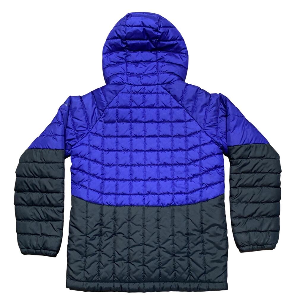 Columbia Puffer Jacket Boys Sz M 10/12 Blue Black Full Zip Hooded - Picture 2 of 10